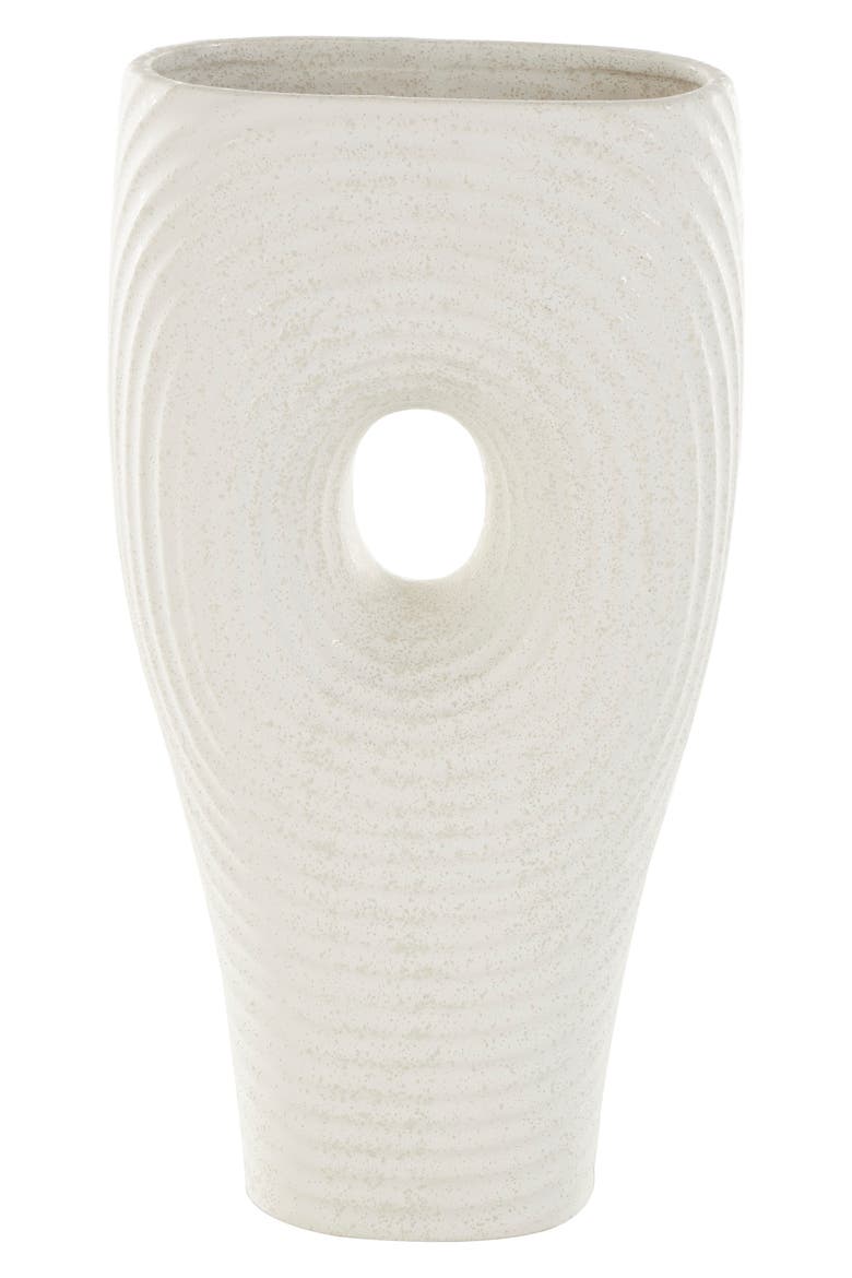 Textured Ceramic Vase, Alternate, color, WHITE