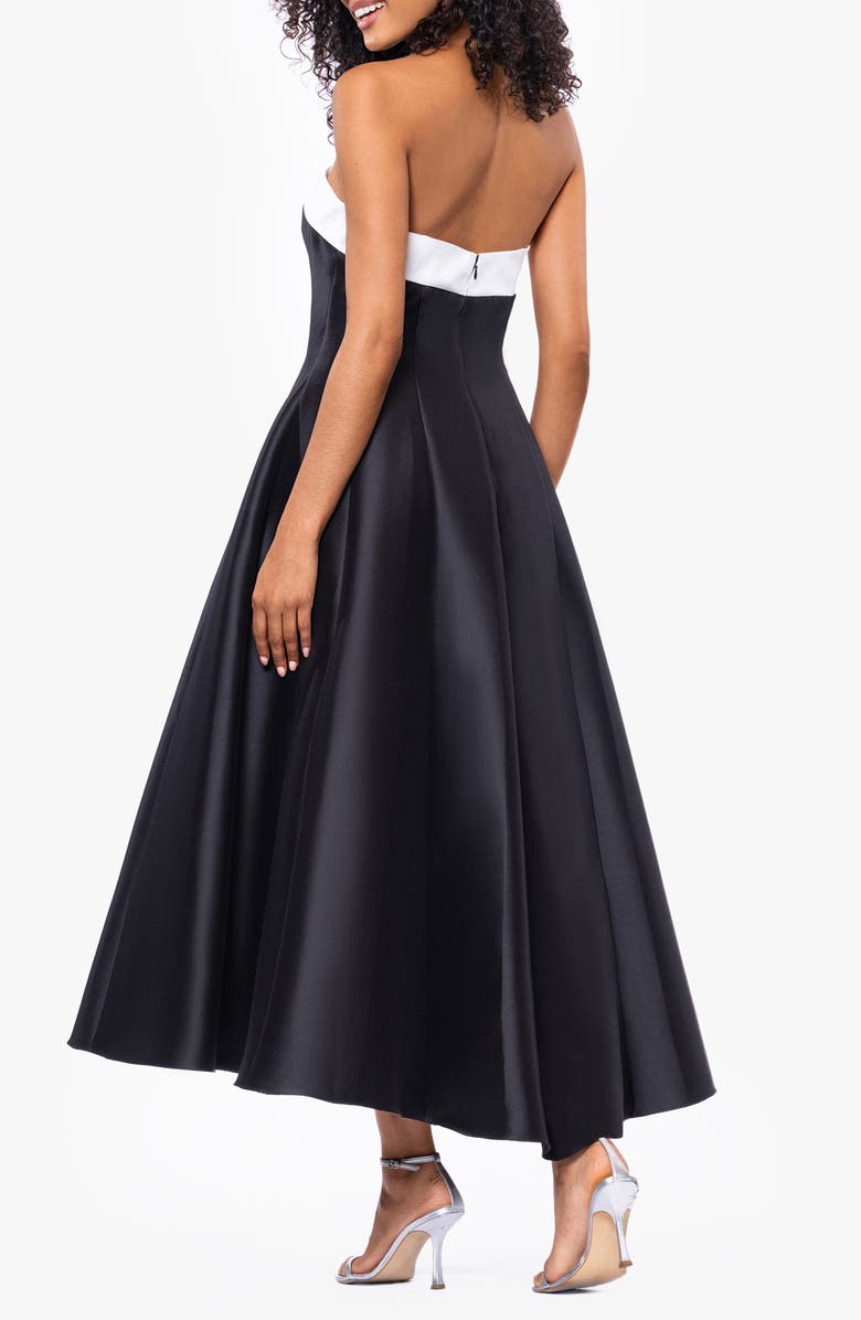 Betsy & Adam Contrast Strapless Mikado Ballgown, Alternate, color, 