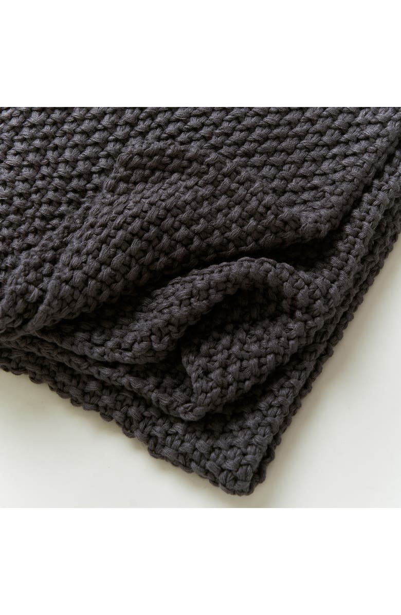 Honeydew Chunky Knit Throw Blanket, Alternate, color, Charcoal