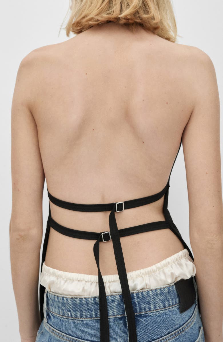 MANGO Open Back Halter Top, Alternate, color,