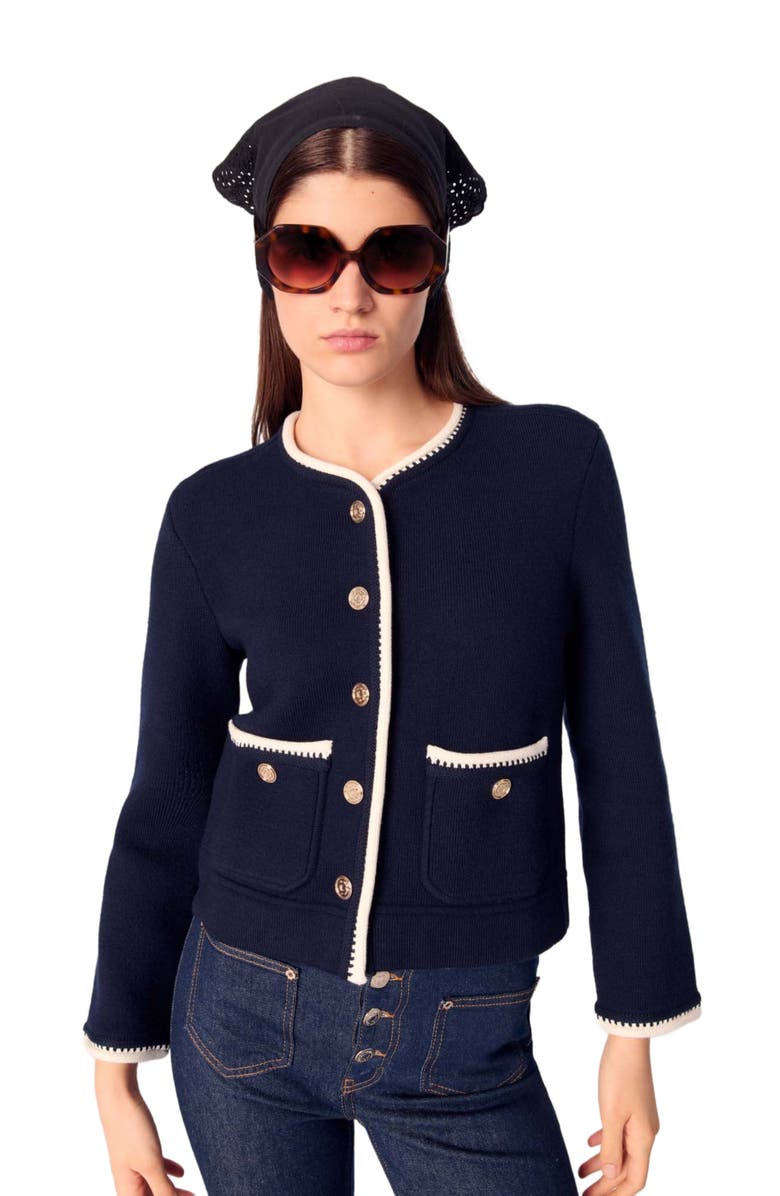 maje Wool-blend cardigan, Alternate, color, 