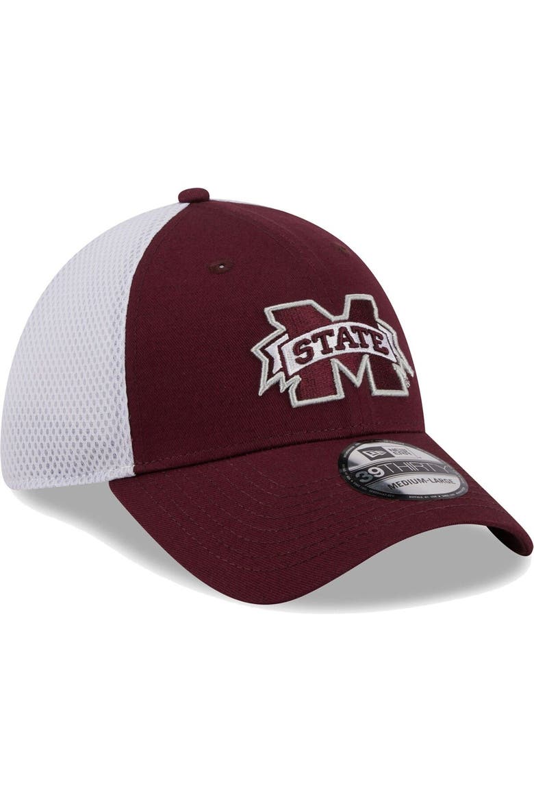 Men's New Era Maroon Mississippi State Bulldogs Evergreen Neo 39THIRTY Flex Hat, Alternate, color, Maroon
