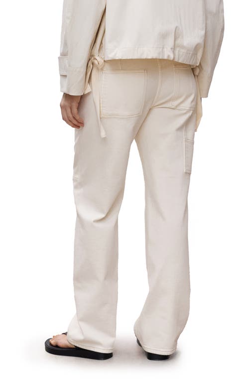 Mango Wide Leg Leg Maternity Jeans In Off White