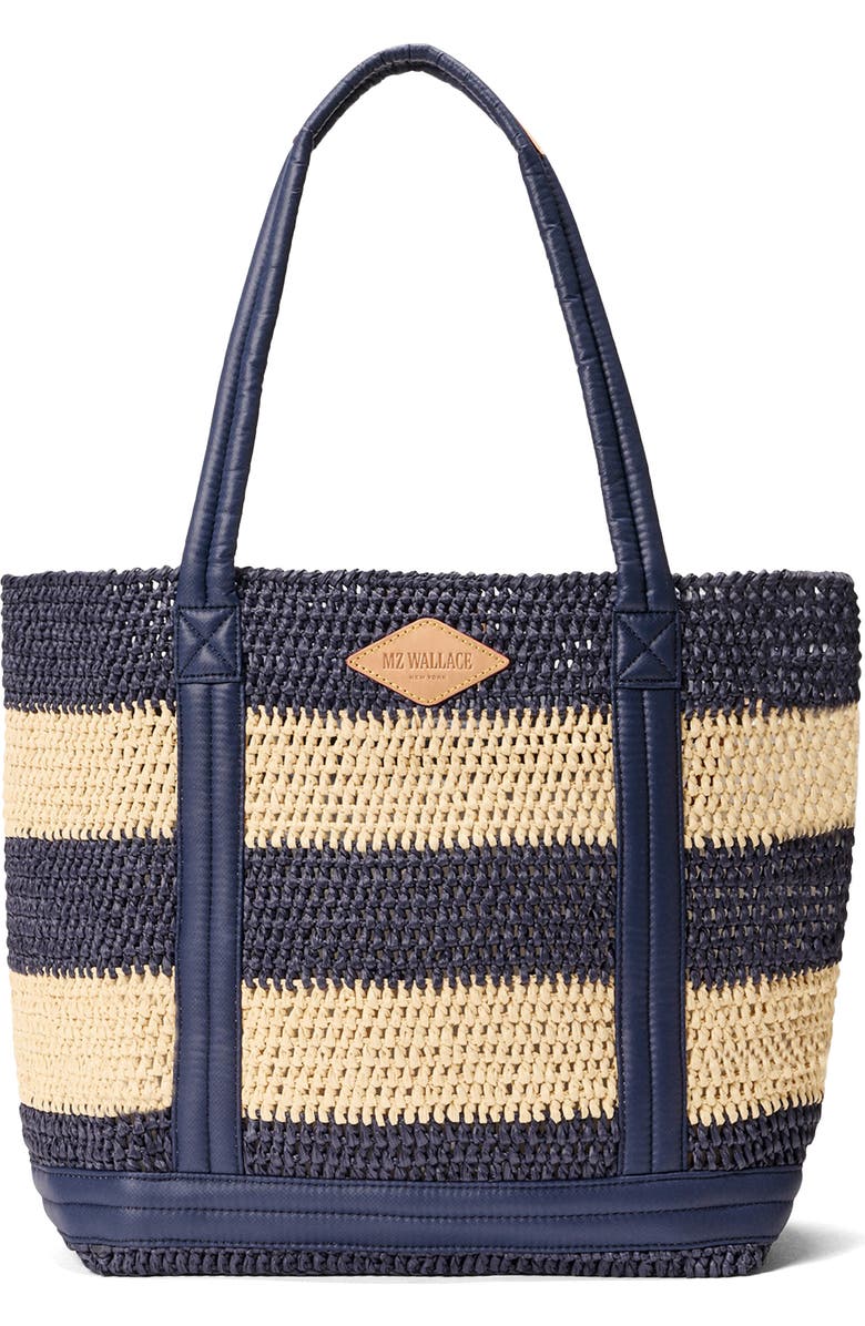 MZ Wallace Medium Crochet Tote, Main, color, Dawn/ Natural Stripe
