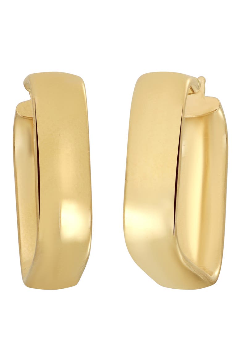 14K Gold Rectangular Hoop Earrings, Main, color, 14K YELLOW GOLD