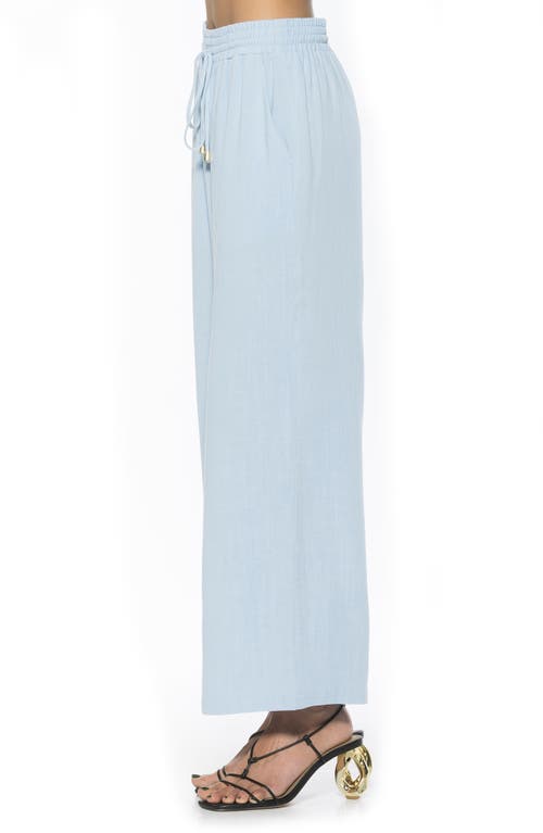 Alexia Admor Xila Linen-blend Wide Leg Pant In Blue