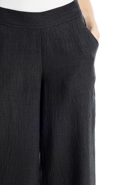 Max Studio Textured Wide Leg Pants In Black