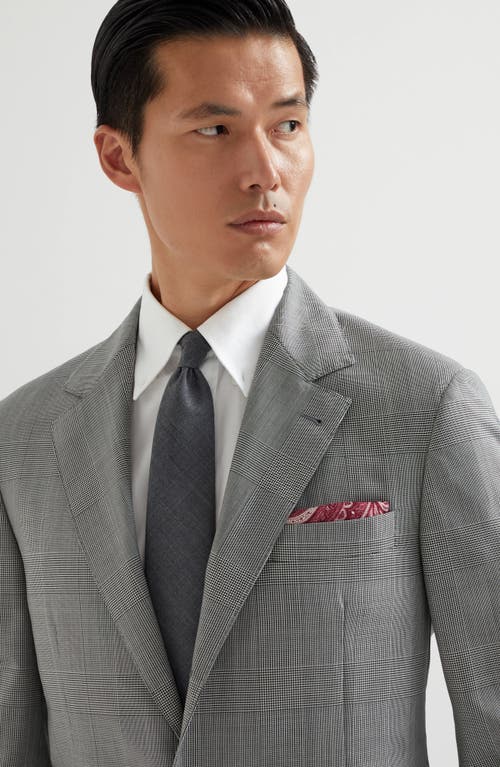 Brunello Cucinelli Double-faced Silk Paisley Pocket Square In Red