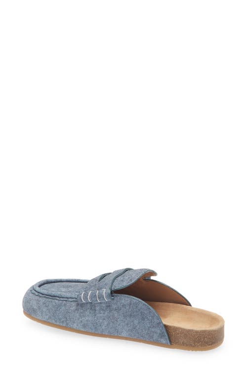 Jw Anderson Suede Stitch Loafer Mules In Blue