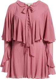 LoveShackFancy Liraine Ruffle Long Sleeve Minidress