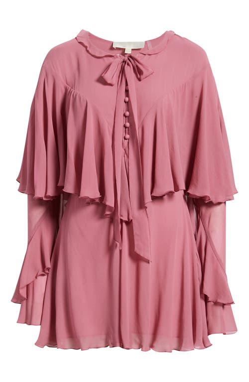 Loveshackfancy Liraine Ruffle Long Sleeve Minidress In Pink