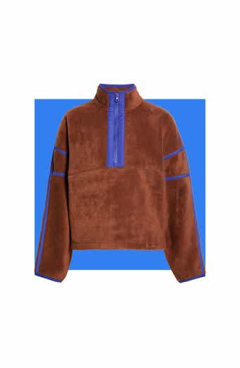 Soft Faux Shearling Half-Zip Pullover