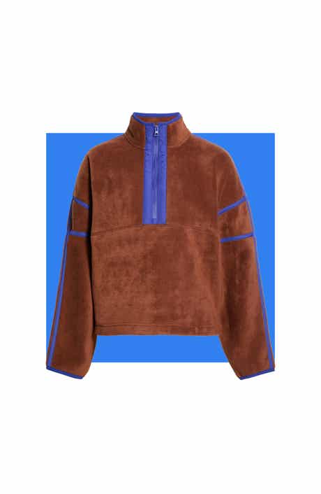 Soft Faux Shearling Half-Zip Pullover