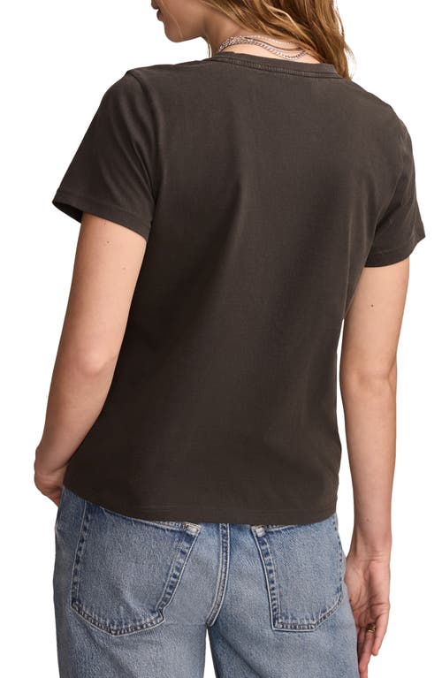 LUCKY BRAND LUCKY BRAND ROLLING STONE FLORAL EMBROIDERED COTTON GRAPHIC T-SHIRT 