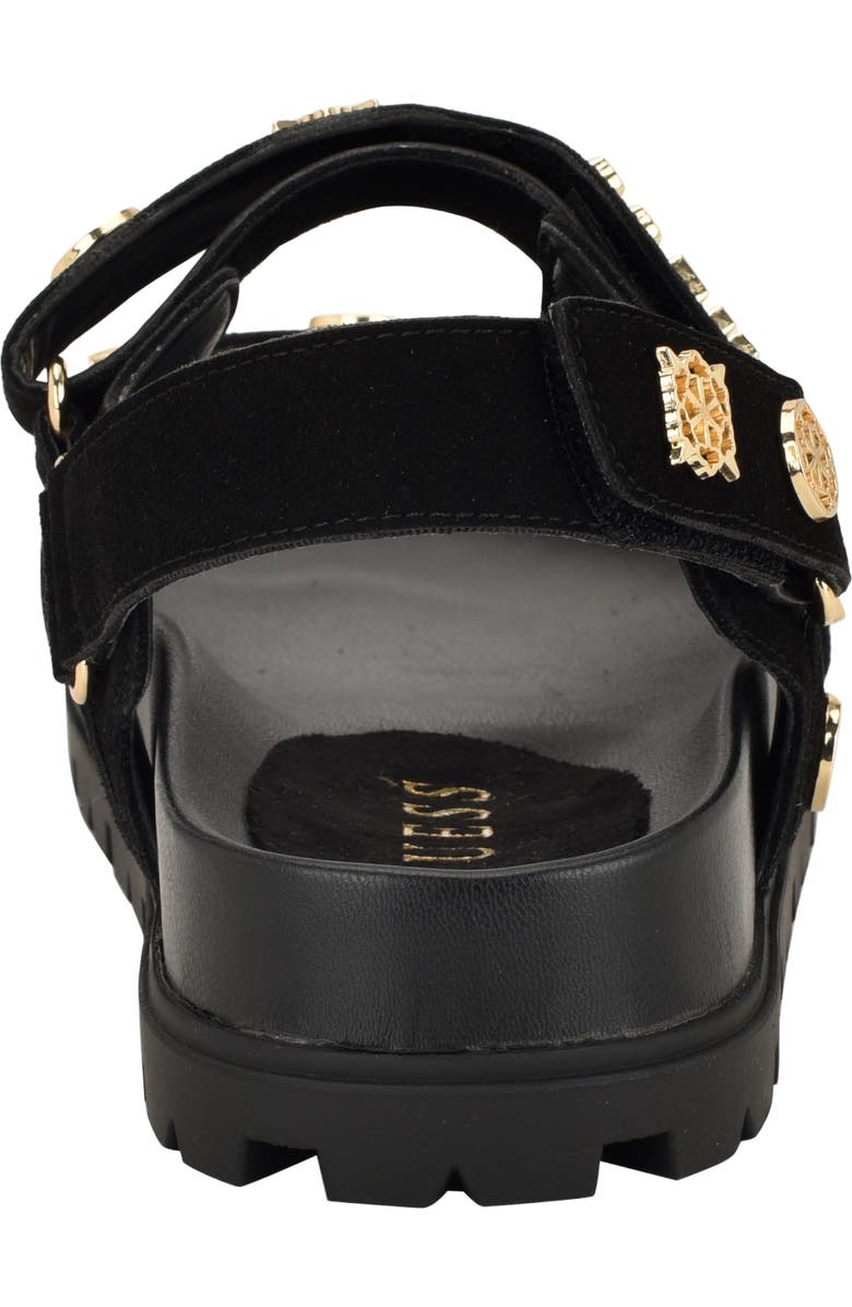 GUESS Florizi Studded Quarter Strap Sandal, Alternate, color, Black