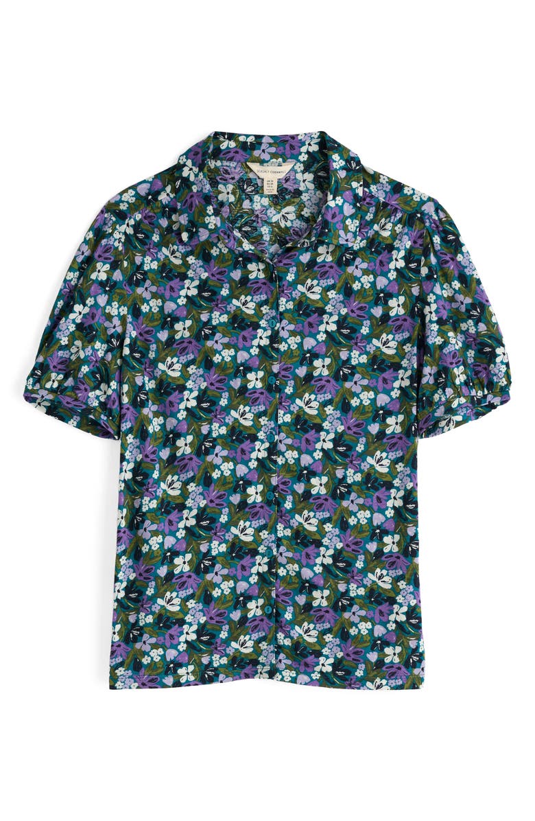 Seasalt Cornwall Embrace Floral Button-Up Shirt, Alternate, color, Crayon Floral Dark Drift