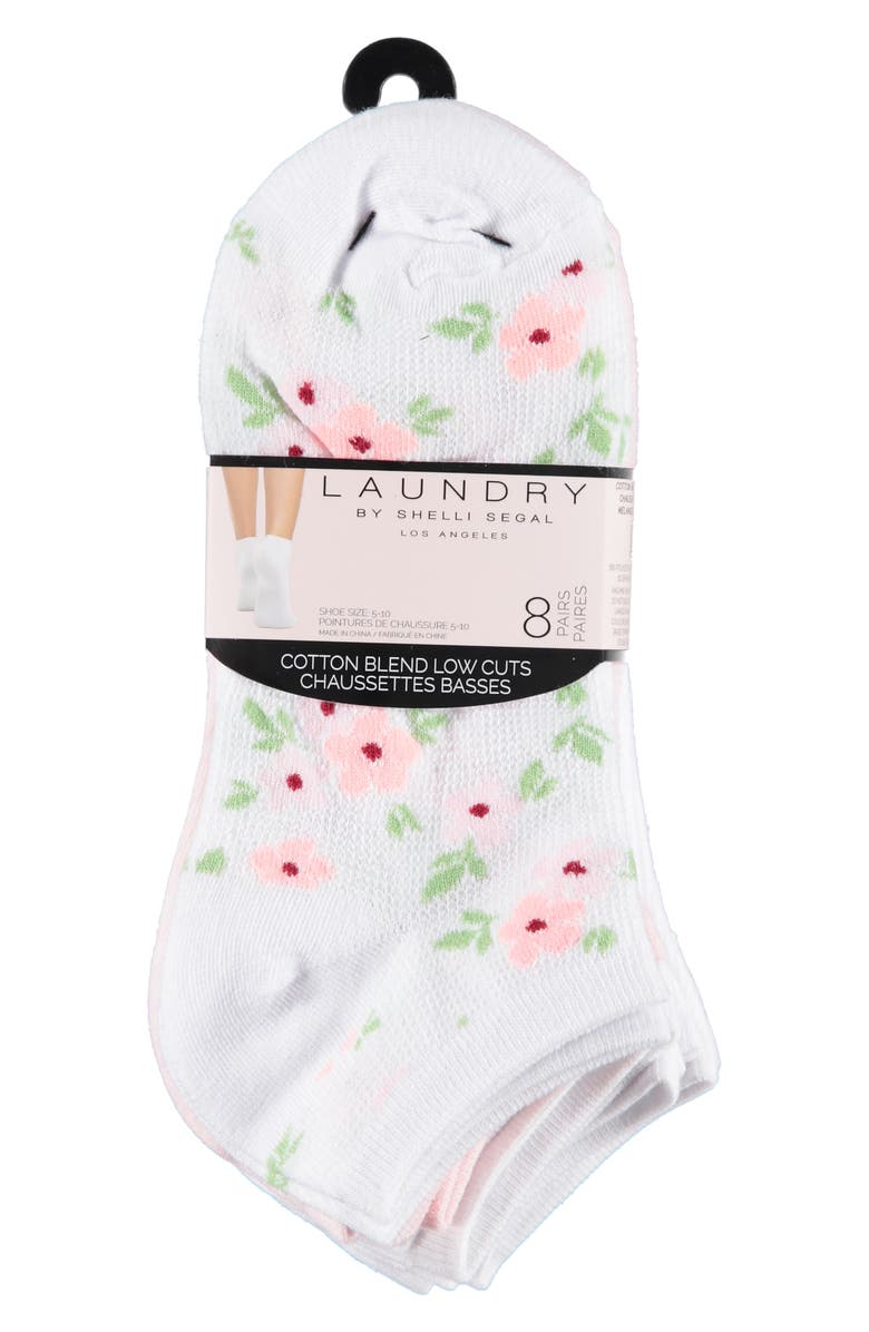 Laundry by Shelli Segal 8-Pack Assorted Low Cut Socks, Alternate, color, White/ Champagne Pink