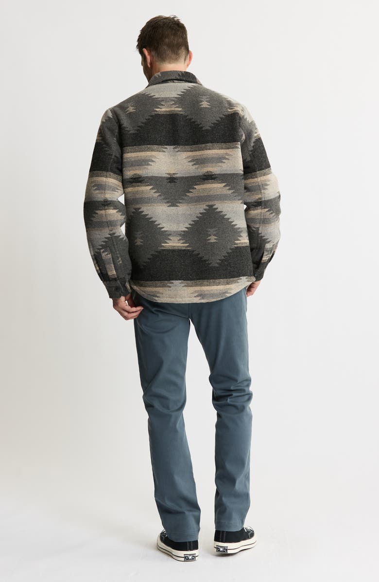 JACHS Geometric Jacquard Faux Shearling Lined Jacket, Alternate, color, Tan Aztec