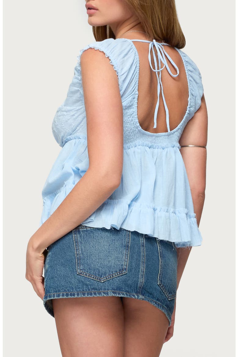 Gizelle Cotton Babydoll Top, Alternate, color, LIGHT-BLUE