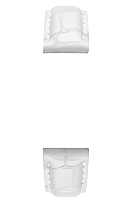MICHELE MICHELE SET OF TWO 18MM CROC EMBOSSED LEATHER WATCH STRAPS 