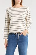 Marine Layer Luxe Stripe Sueded Cotton T-Shirt