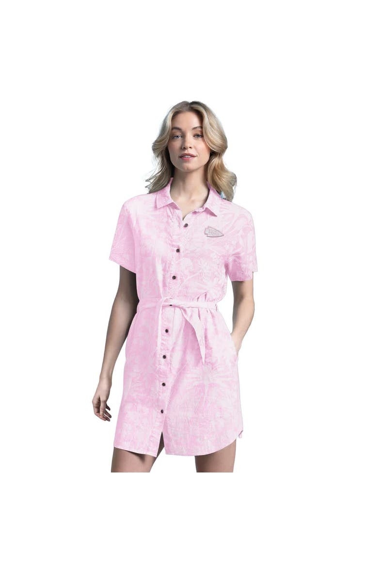 Women's Margaritaville  Pink Kansas City Chiefs Palm Linen Dress, Main, color, Pink
