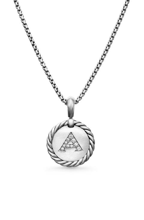 Initial Charm Necklace with Diamonds