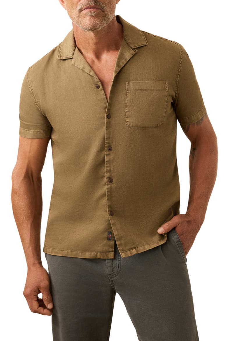 Hemp Blend & Organic Cotton Camp Shirt, Main, color, TIMBER