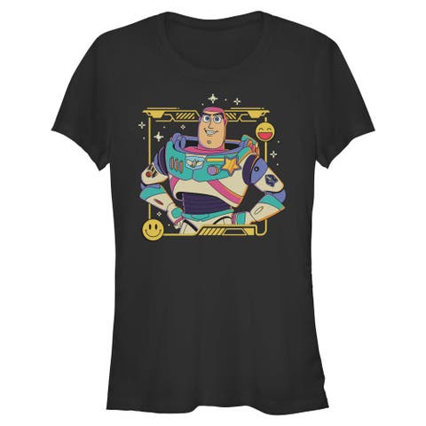 Junior's Toy Story 5 Buzz Smile Emoticon  Graphic T-Shirt