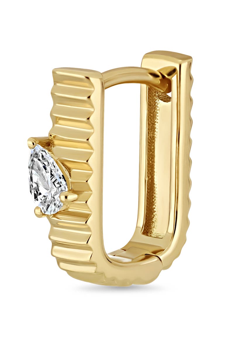 18K Gold Cleo Diamond Hoop Earrings, 11mm (Online Trunk Show), Alternate, color, 18KY