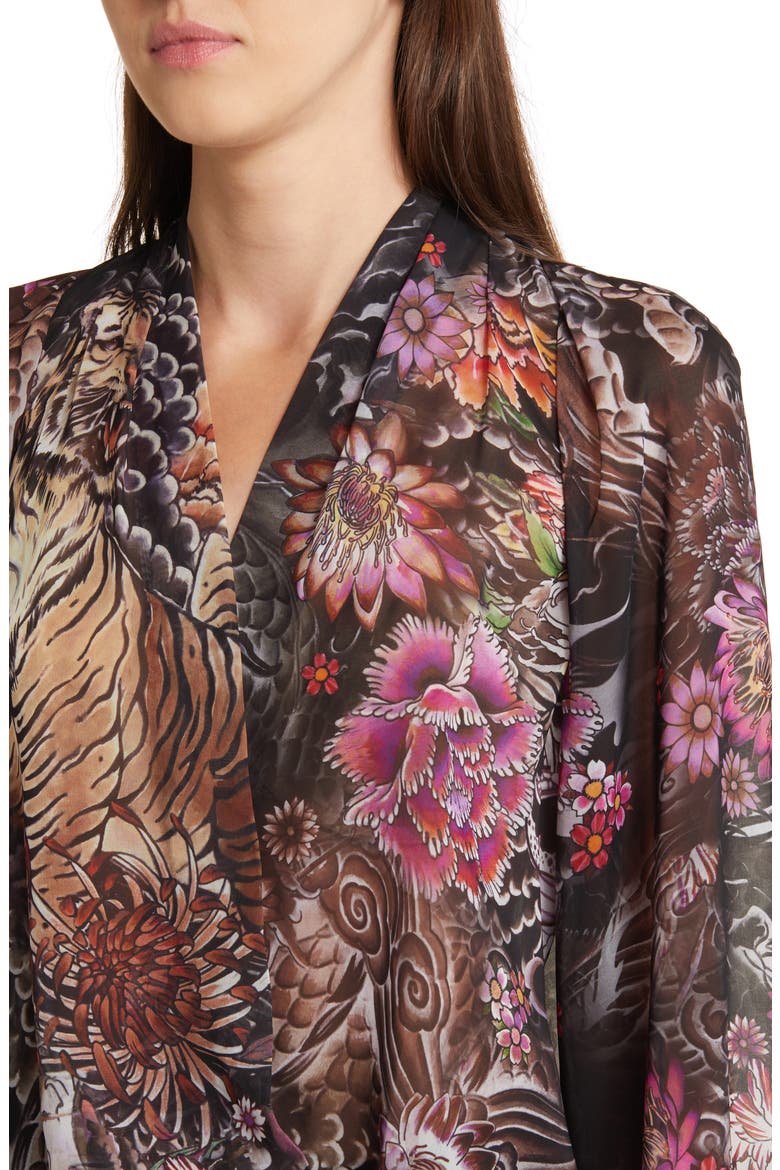 Robin Tiger Print Chiffon Top, Alternate, color, BLACK MULTI