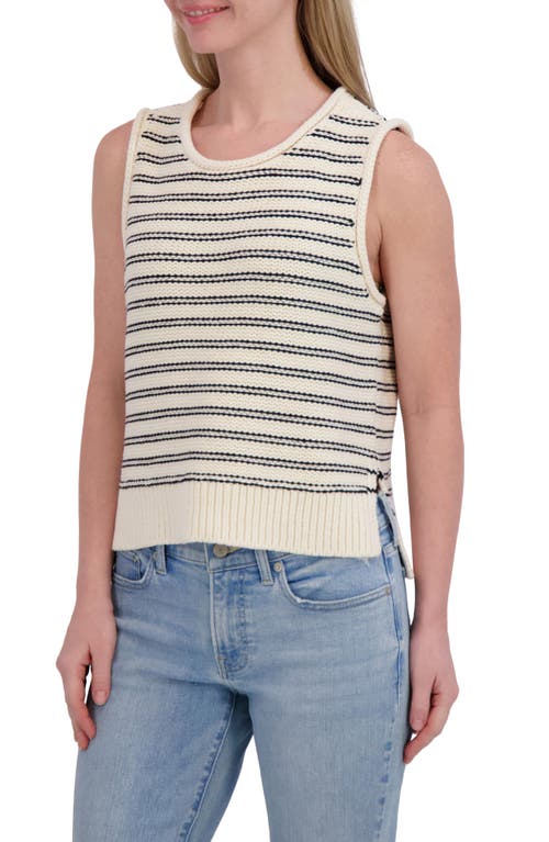 Lucky Brand Stripe Knit Tank In Cream Combo