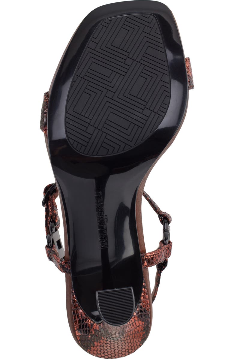 KARL LAGERFELD PARIS Cybil Snakeskin Embossed Ankle Strap Sandal, Alternate, color,