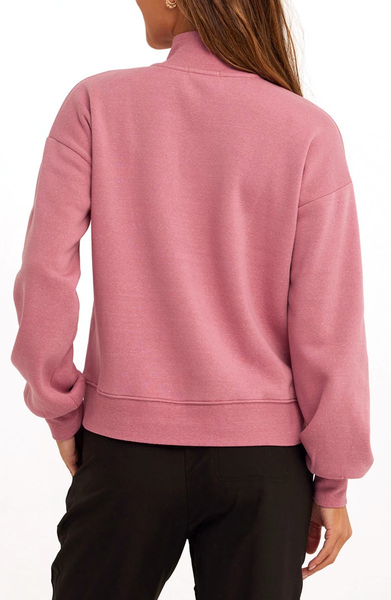 Threads 4 Thought Constance Triblend Half Zip Pullover Sweatshirt, Alternate, color, Wild Rose