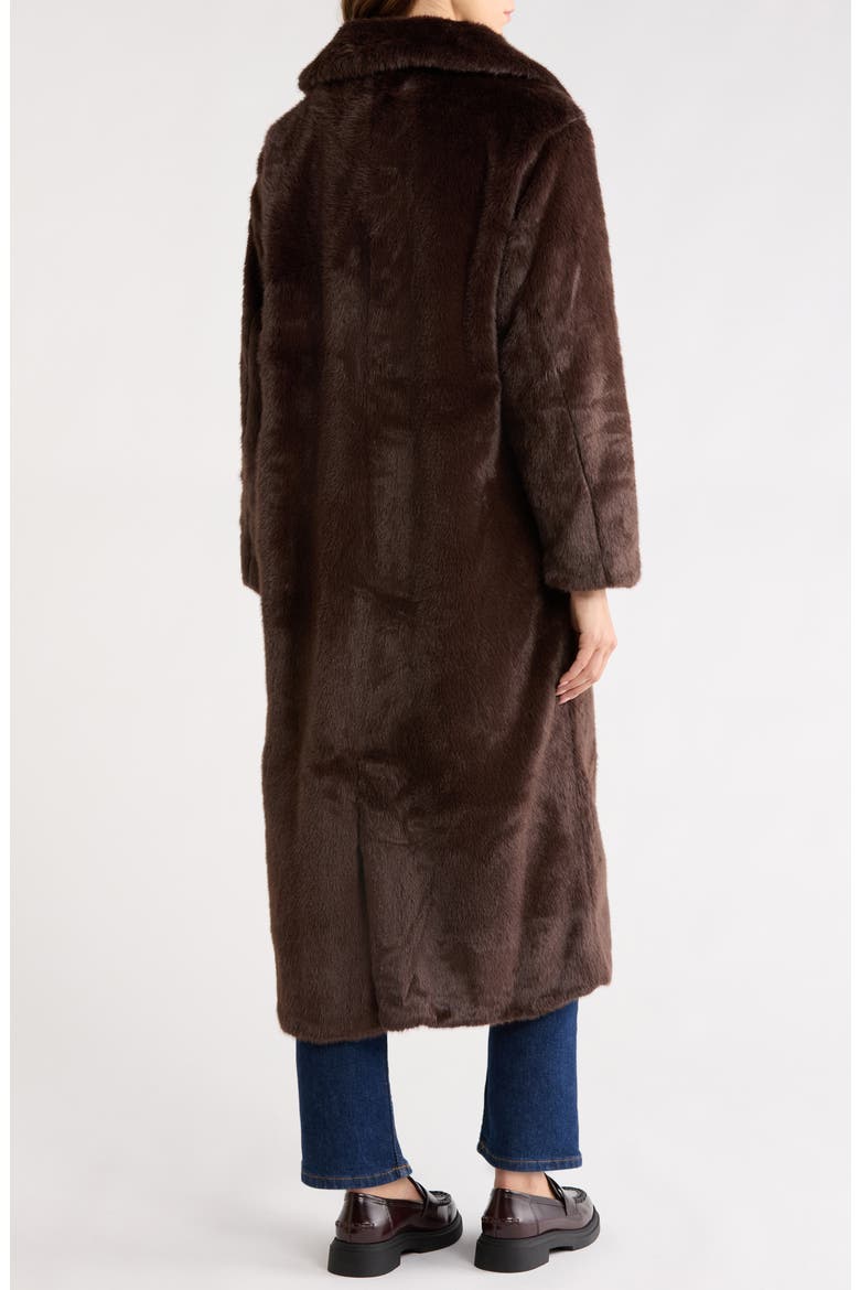 Tory Faux Fur Coat, Alternate, color, CHOCOLATE