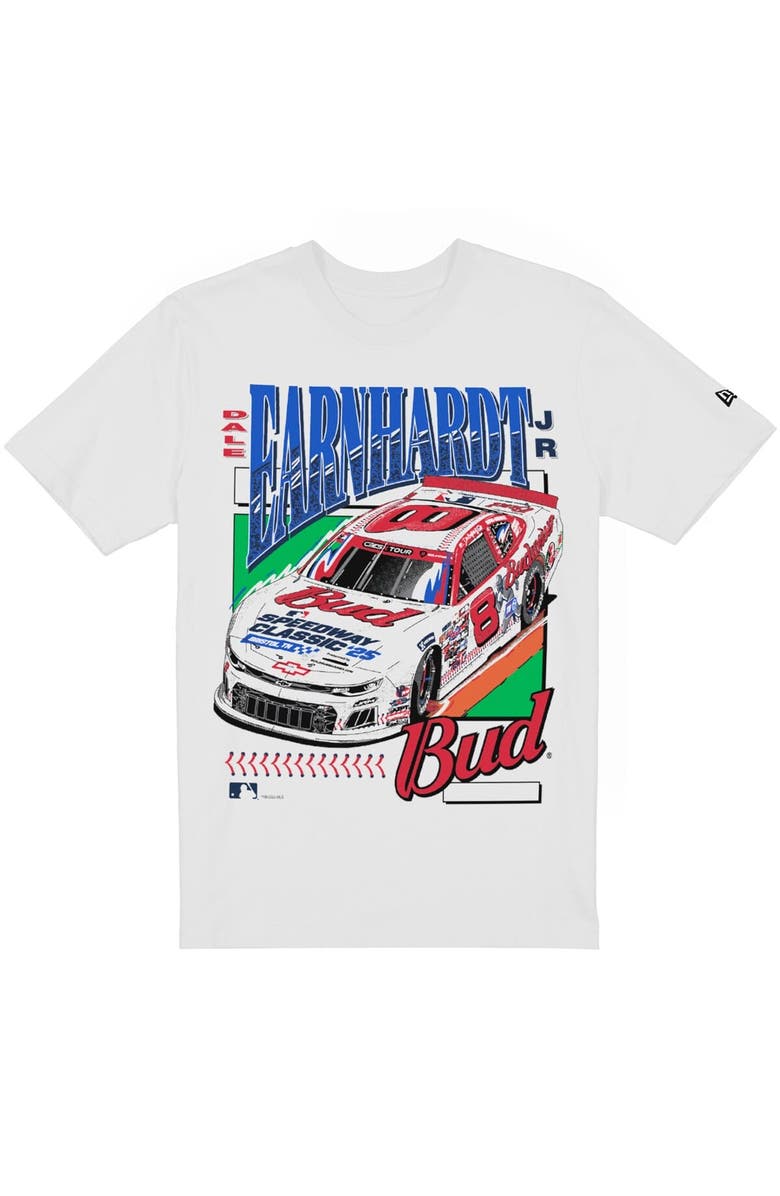 New Era Men's New Era White Dale Earnhardt Jr. Budweiser x MLB 2025 Speedway Classic Car T-Shirt, Alternate, color, White