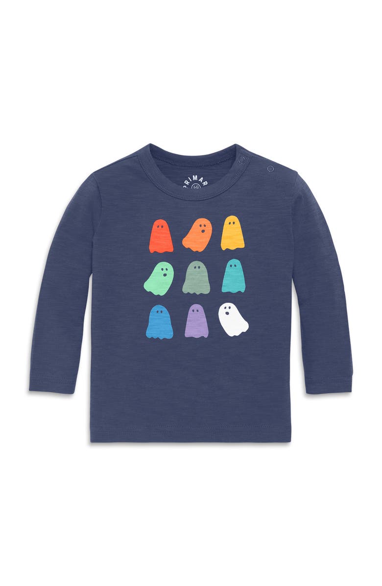 Primary Baby Long Sleeve Rainbow Ghost Tee, Main, color, 