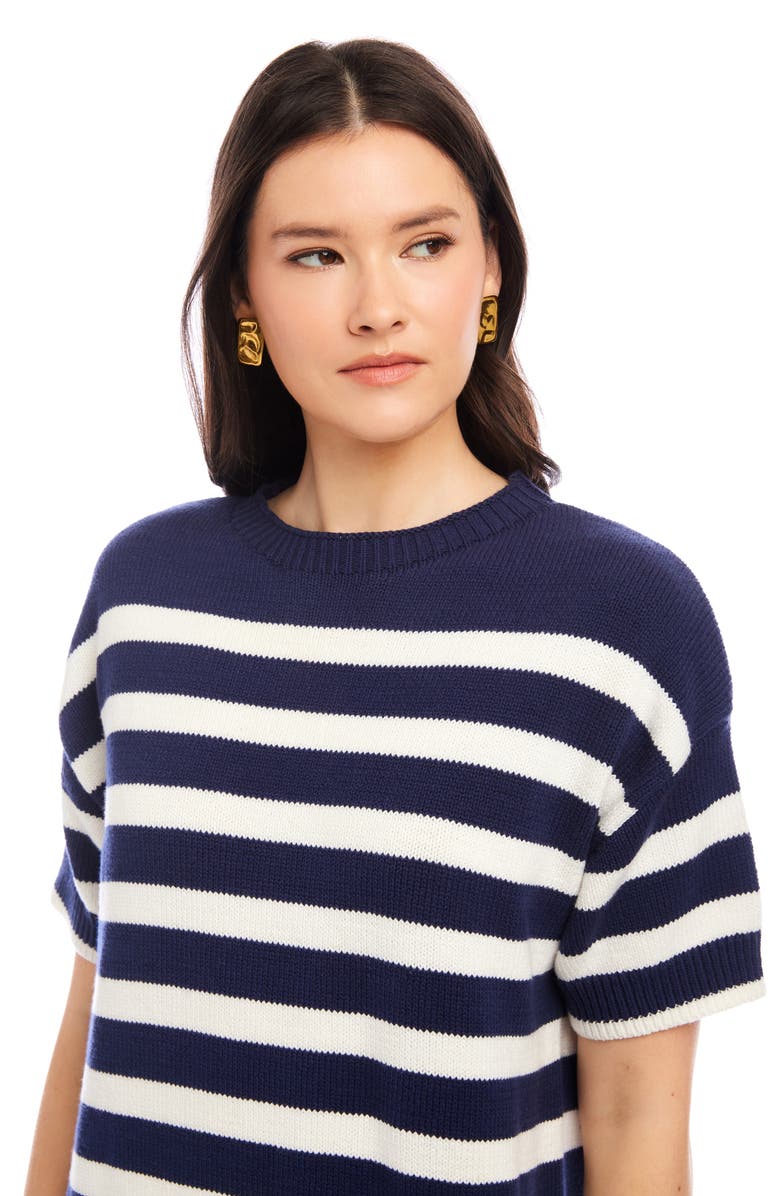 FIFTEEN TWENTY Georgette Stripe Cotton Blend Sweater Dress, Alternate, color, Stripe