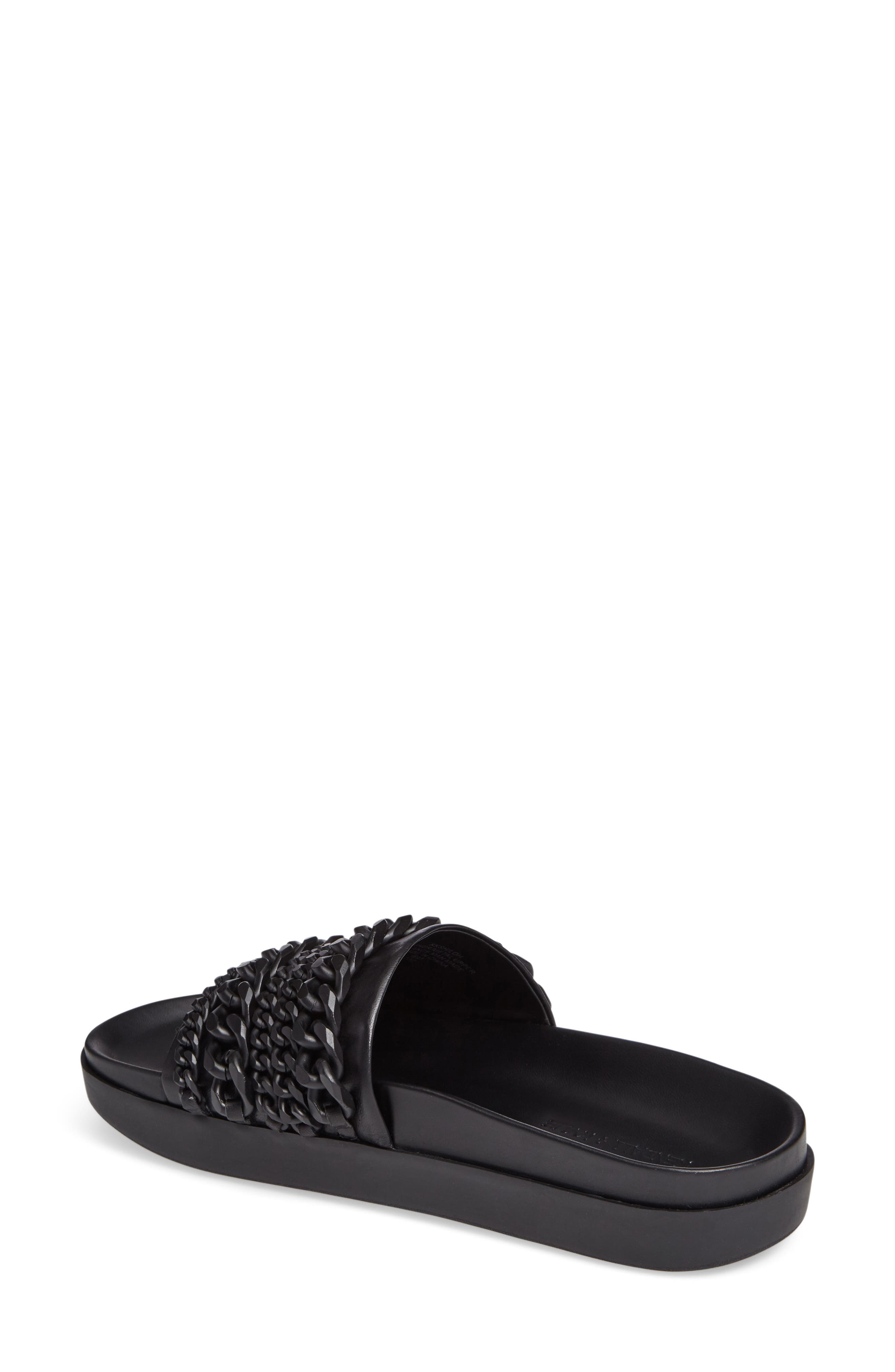 Shiloh Chain Link Platform Slide, Alternate, color, BLACK/ MATTE BLACK LEATHER