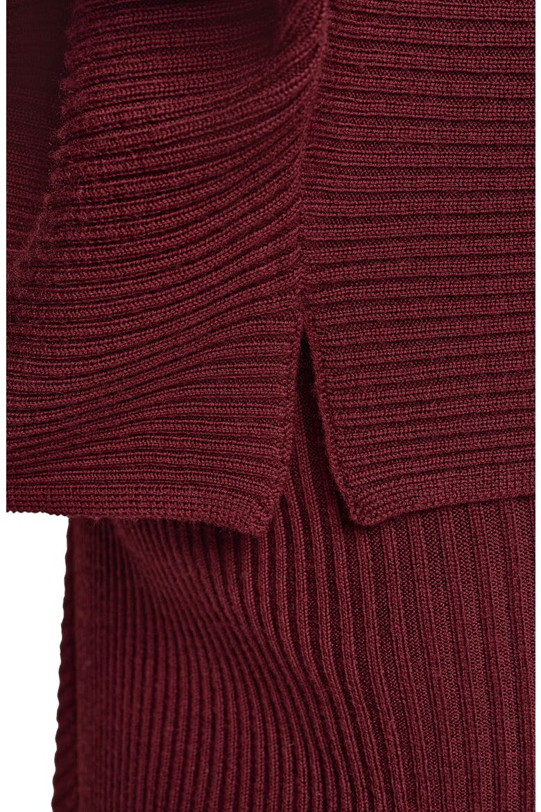 Folded Neck Merino Wool Sweater, Alternate, color, BLACK CHERRY