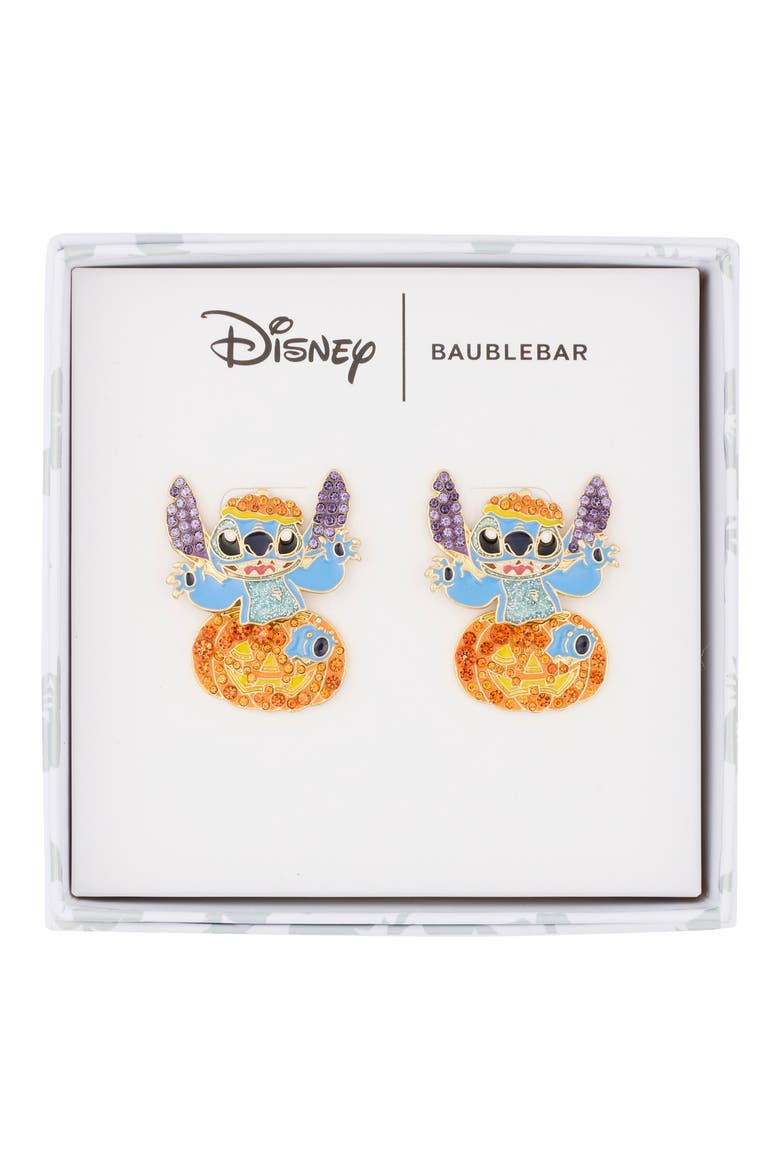 Disney Stitch Pumpkin Drop Earrings, Main, color, MULTI