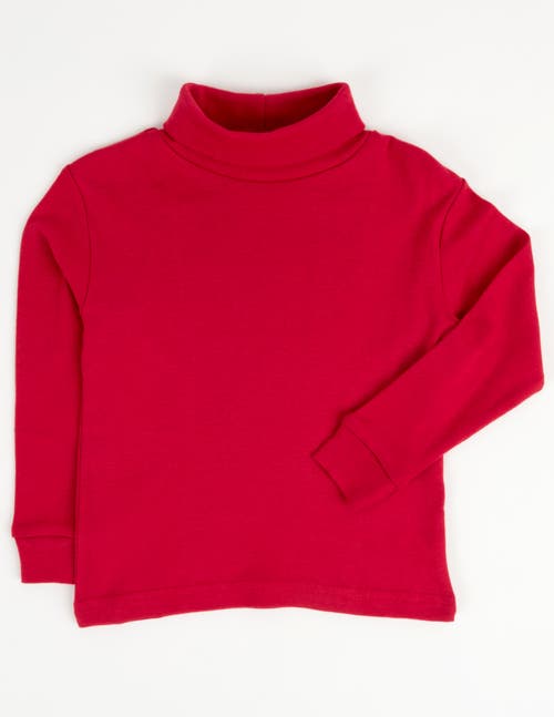 Leveret Kids Turtleneck, 100% Cotton, Solid Colors In Red