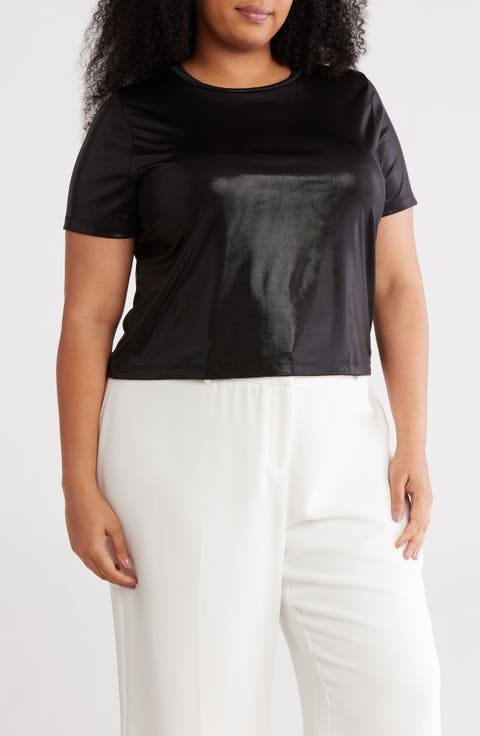 Metallic Crewneck T-Shirt (Plus)