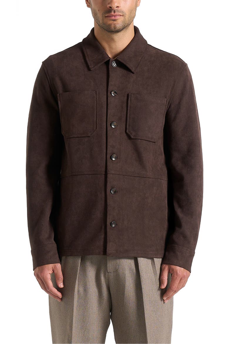 Thomas Suede Long Sleeve Shirt, Main, color, Brown