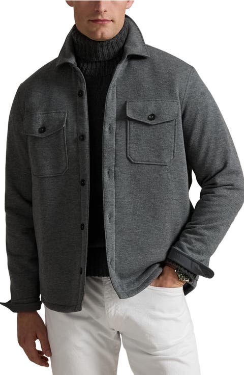 Double Knit Mesh Shirt Jacket