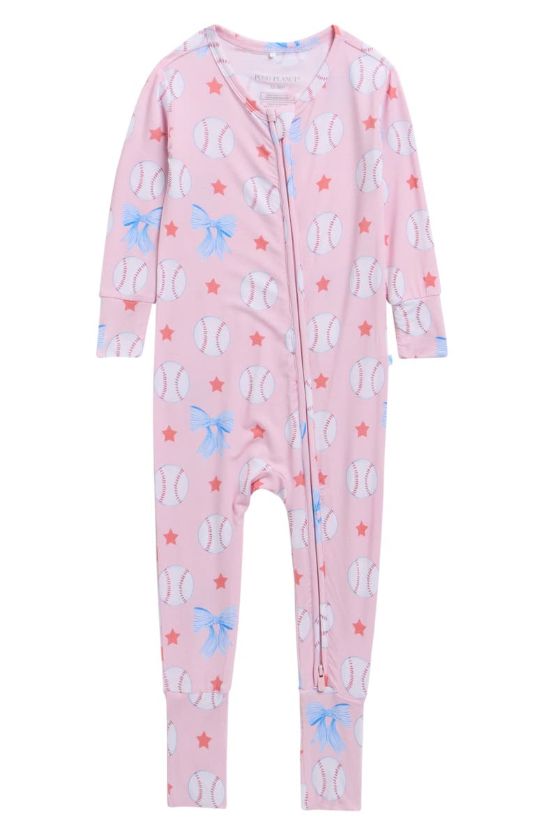 Posh Peanut Fitted Convertible One-Piece Pajamas, Main, color, Pink