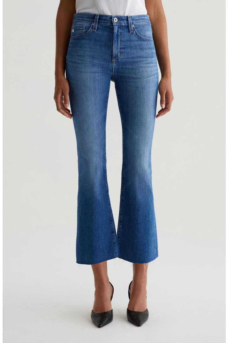 Farrah Raw Hem Crop Bootcut Jeans, Main, color, RUNWAY