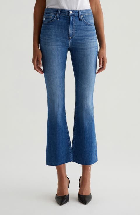Farrah Raw Hem Crop Bootcut Jeans