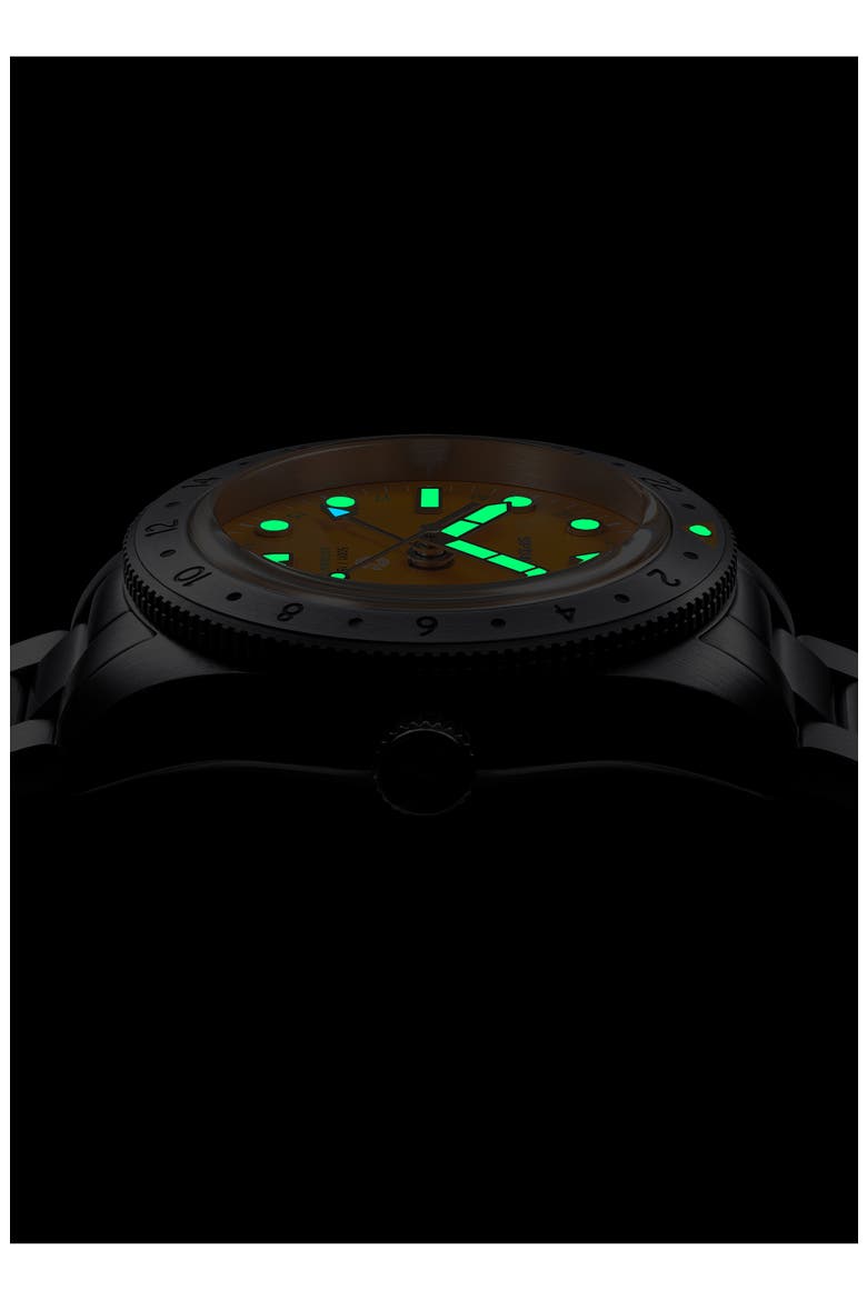 Croft GMT Automatic Bracelet & Rubber Strap Watch, 39mm, Alternate, color, YELLOW