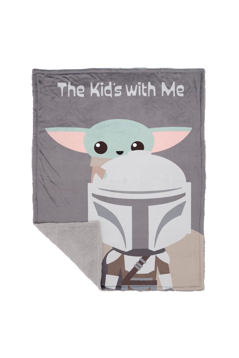 Star Wars The Kids with Me Grogu/The Child/Baby Yoda Baby Blanket, Alternate, color, Grey